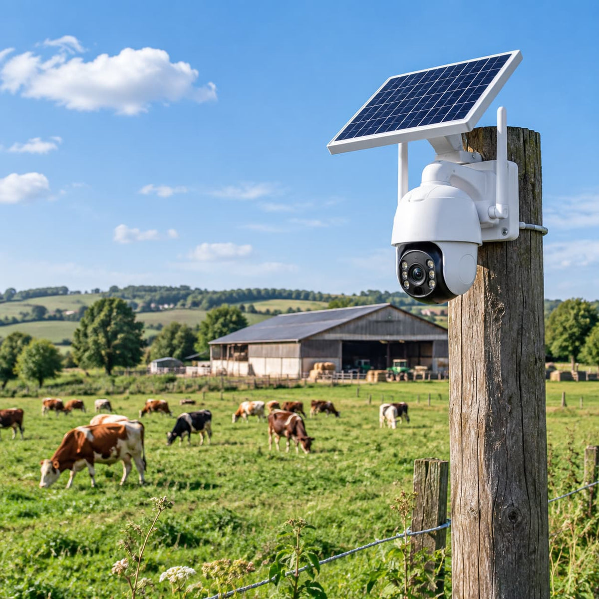 Camera de surveillance pour terrain isole, ferme ou exploitation agricole