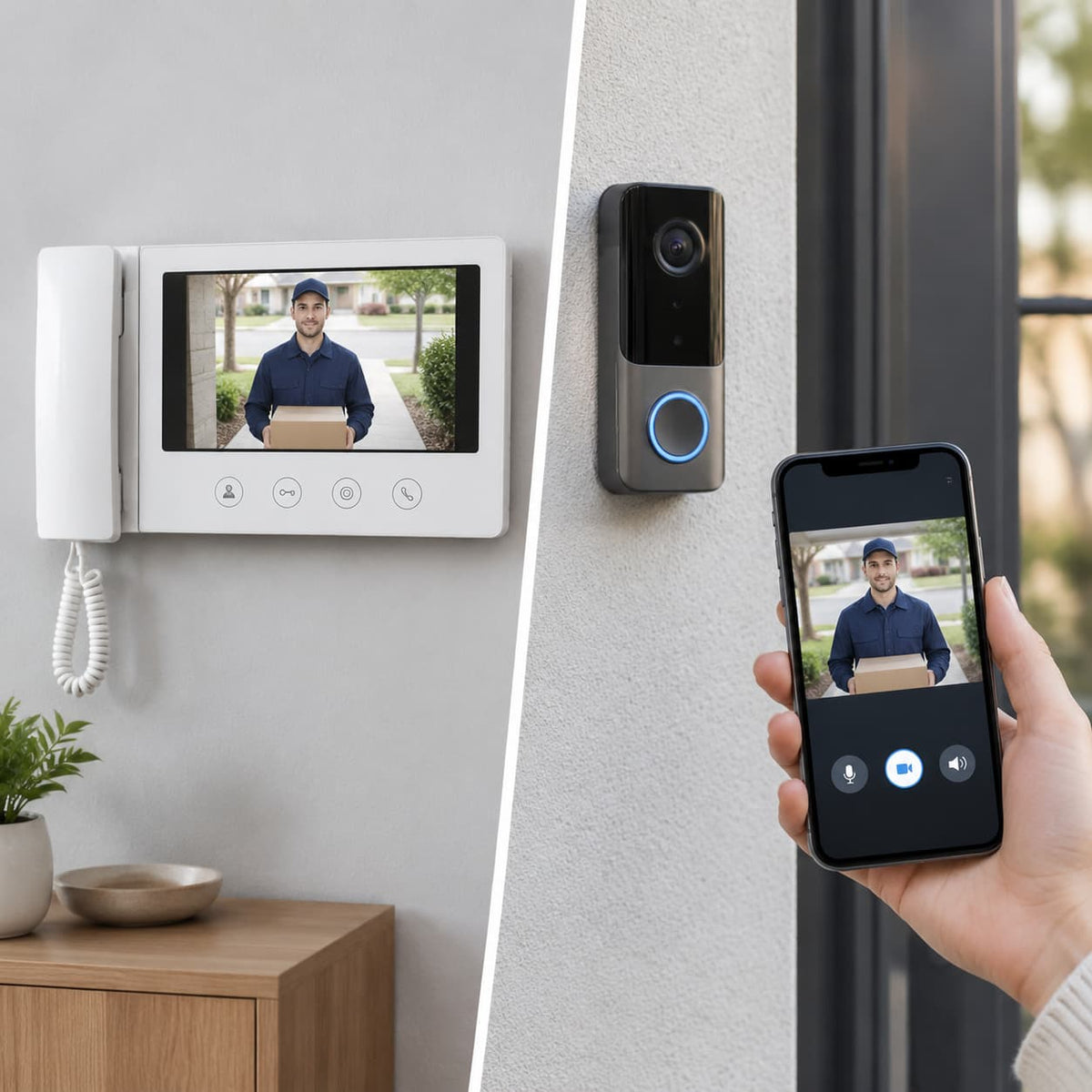 Interphone video vs sonnette camera : quelle difference ?