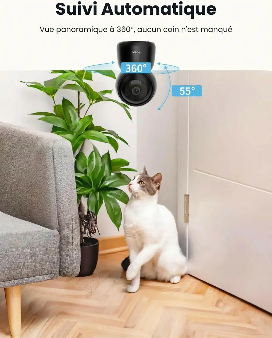 Caméra Connectée au Téléphone ieGeek 5MP – PTZ 360°