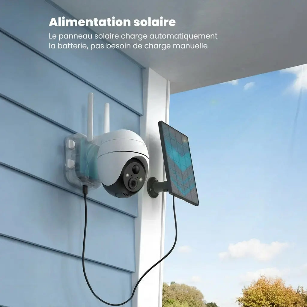 Caméra Solaire WiFi Extérieure ieGeek 2K – PTZ 360°