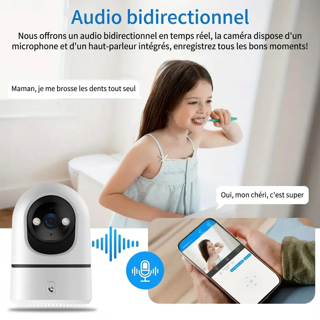 Caméra de surveillance WiFi sans fil intérieure HD