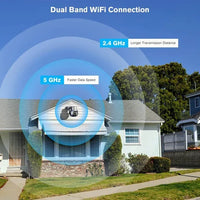 Caméra Connectée au Téléphone 2,4/5GHz avec Suivi Auto - dimensions et design