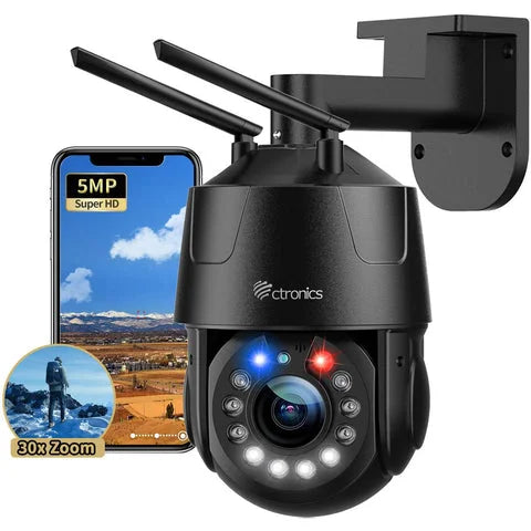 Caméra Connectée au Téléphone 5MP Extérieure – 30X Zoom Optique