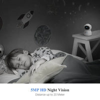Caméra Bébé Connectée au Téléphone Ctronics 5MP PTZ - vue arrière