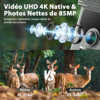 Camera de Chasse Solaire - 4K UHD 46MP