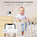 BOIFUN 1080p 5" LCD Babyphone Caméra avec Application Telephone, PTZ 360°