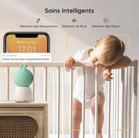 BOIFUN 2K 5 Babyphone Camera, Veilleuses Colorées, Rotation à 360°