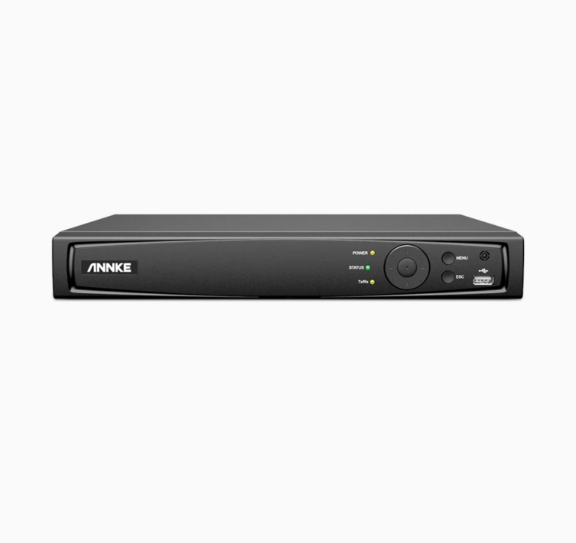 NVR PoE 4K 16 canaux, H.265+, 2 interfaces SATA, RTSP et ONVIF pris en charge, Fonctionne avec Alexa