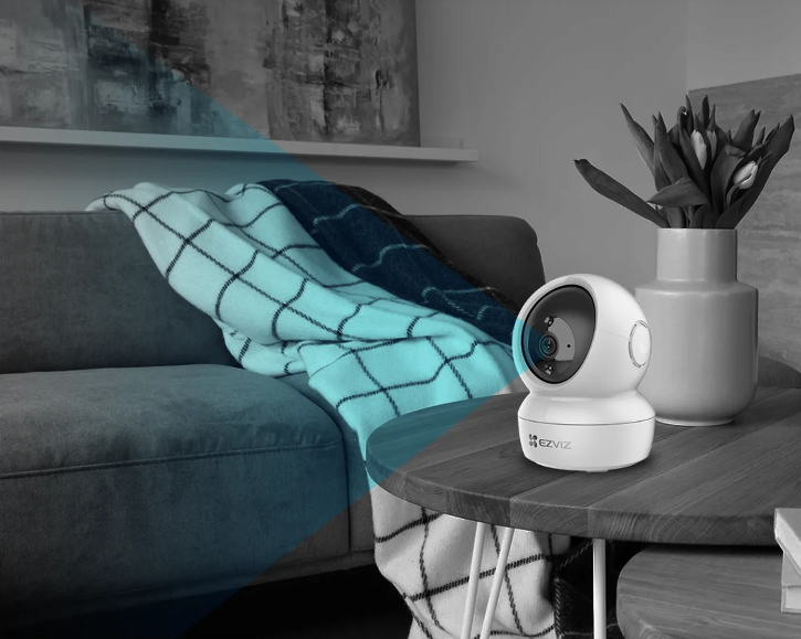 Caméra de sécurité intérieure Ezviz H6C Pro 2K avec vision à 360° blanc