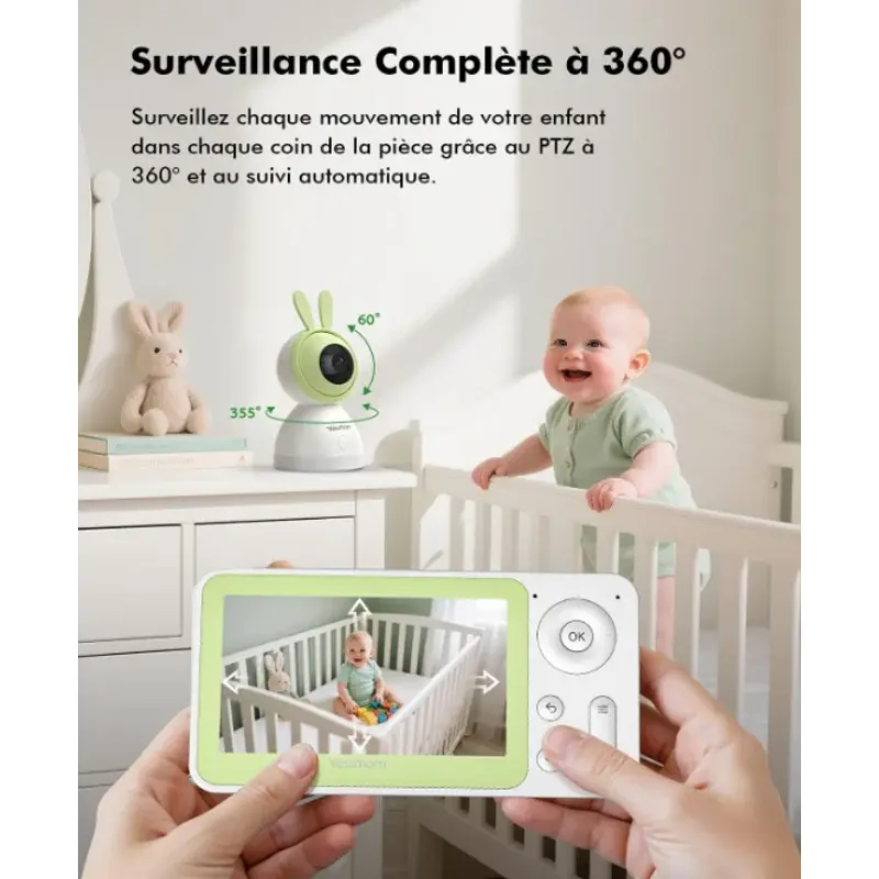 Caméra Babyphone COCOCAM 5MP Avec Suivi Automatique