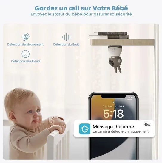 Caméra Bébé ieGeek 2K – Double Caméra