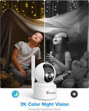 Ctronics 4G LTE & Batterie - 2K Caméra Surveillance Intérieur avec Carte SIM Vision Nocturne Couleur Cloud/PC/Pas WiFi