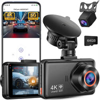 Dashcam 4K Avant Arrière – WiFi 5G Vision Nuit