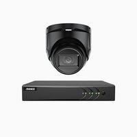 EL200 - Kit de surveillance filaire 1080p à 8 canaux avec 1 caméras, DVR intelligent avec détection humaine