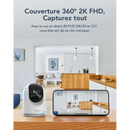 GNCC 2K 3MP Caméra Surveillance 360° Caméra Connectée Smartphone