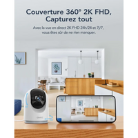 GNCC 2K 3MP Caméra Surveillance 360° Caméra Connectée Smartphone