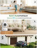 4K 8MP Intérieure Surveillance Caméra 2,4/5GHz Wi-Fi Suivi Automatique Détection Intelligente de Personne/Animaux