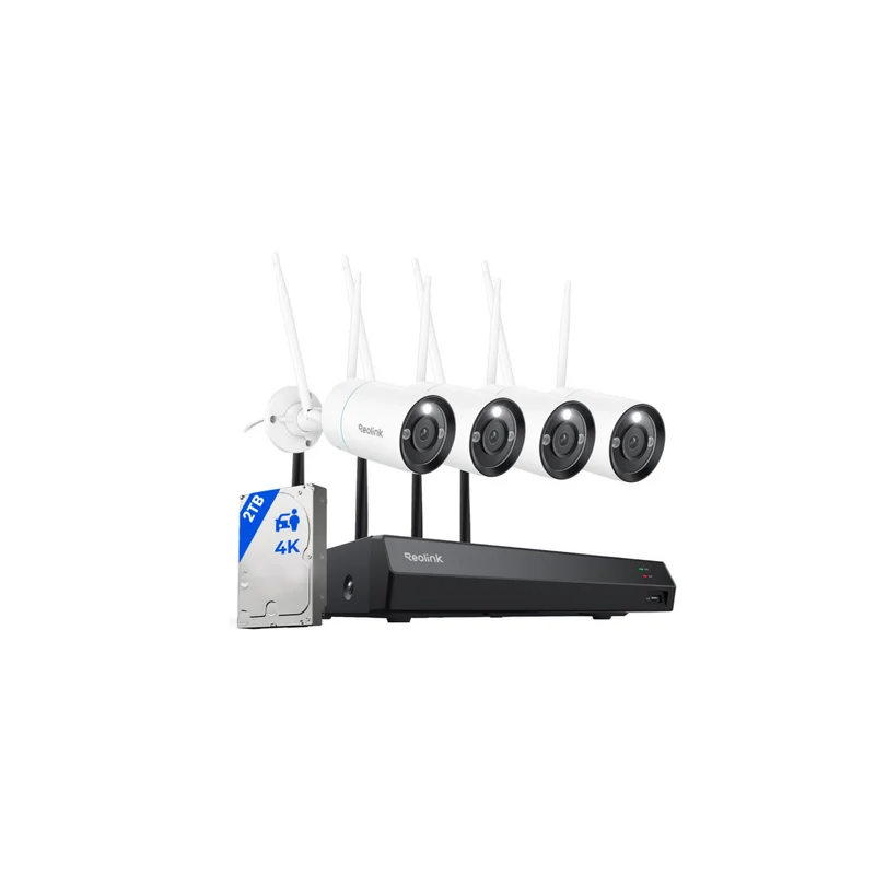Kit Filaire Reolink – NVR WiFi 12CH 2To + 4 Caméras 4K