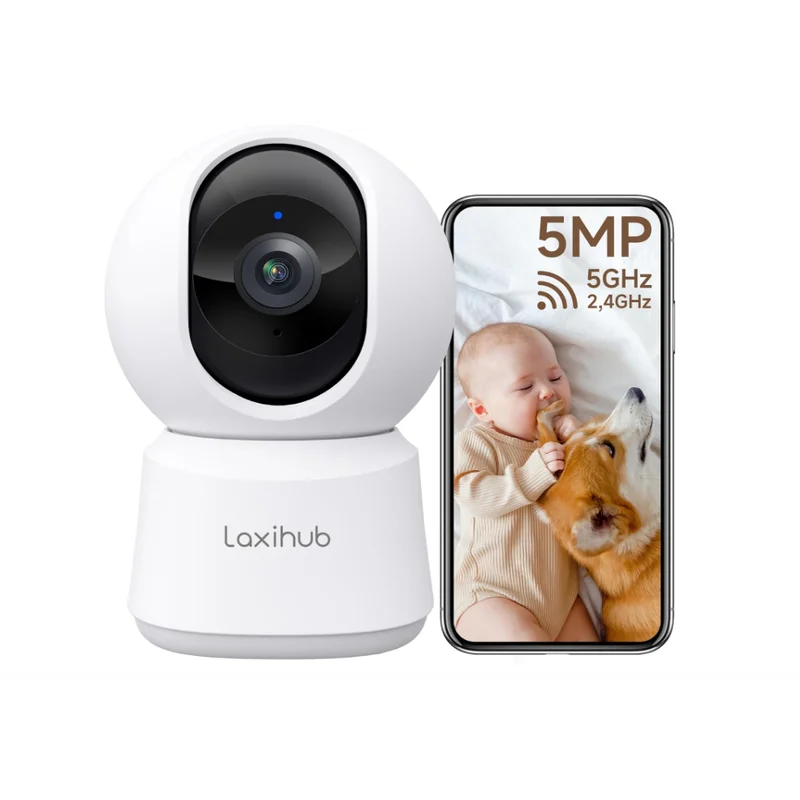 LAXIHUB 3K/5MP Caméra Surveillance 2,4GHz/5GHzConnectée Smartphone