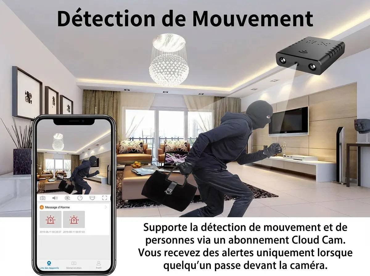 Mini caméra cachée WiFi intérieure