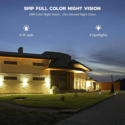 5MP 5X Zoom Optique Caméra Surveillance WiFi Extérieure 2,4/5GHz WiFi IP Caméra avec Suivi Auto