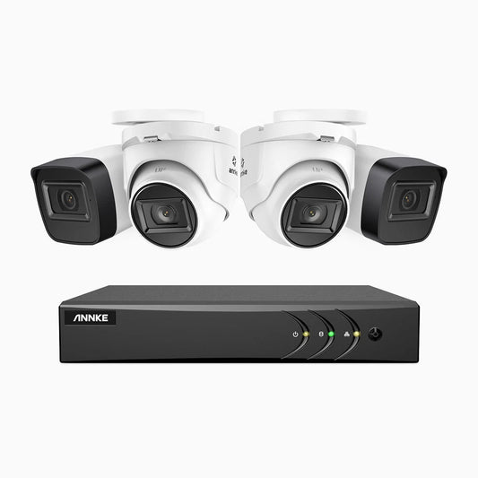 EL200 - Kit de surveillance filaire 1080p à 8 canaux avec 2 caméras bullet et 2 caméra tourelle, DVR