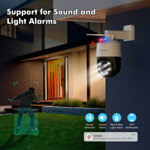 4K 8MP 16X Zoom Optique Caméra Surveillance WiFi Extérieure avec Auto Balayage/Suivi/Zoom