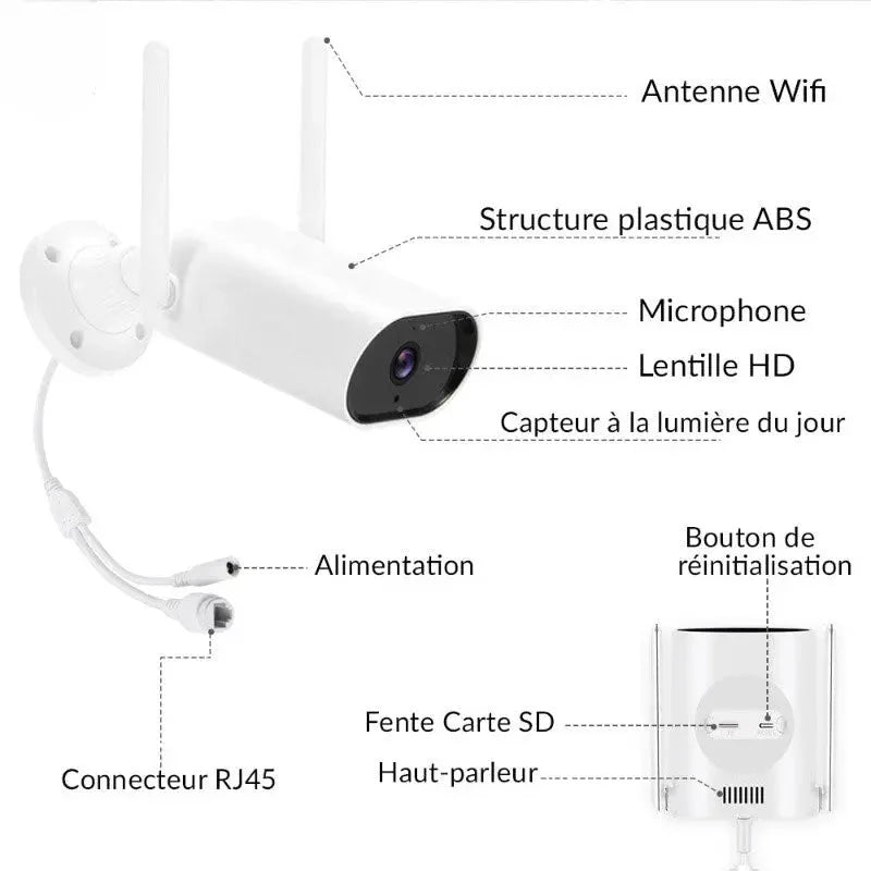 Caméra de Surveillance Extérieur avec Enregistrement