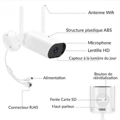Caméra de Surveillance Extérieur avec Enregistrement