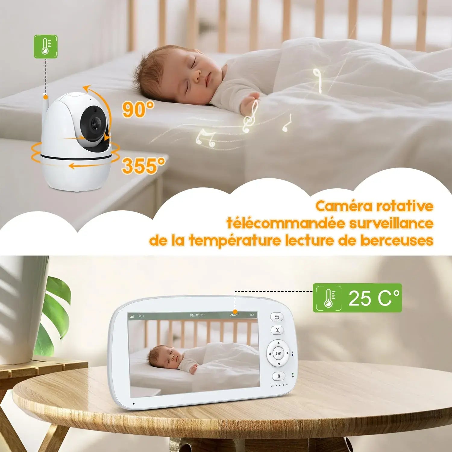 Babyphone audio longue portée - vue arrière