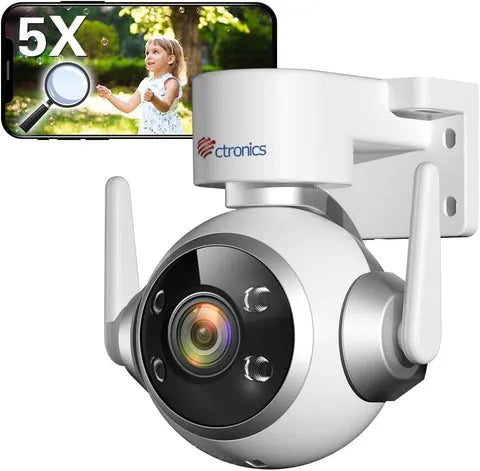 Caméra de Surveillance WiFi 5MP Extérieure – Zoom Optique 5X, Suivi Automatique – Connectée au Smartphone