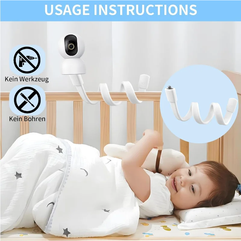 Caméra Babyphone – Support Flexible pour Moniteur Bébé - vue arrière