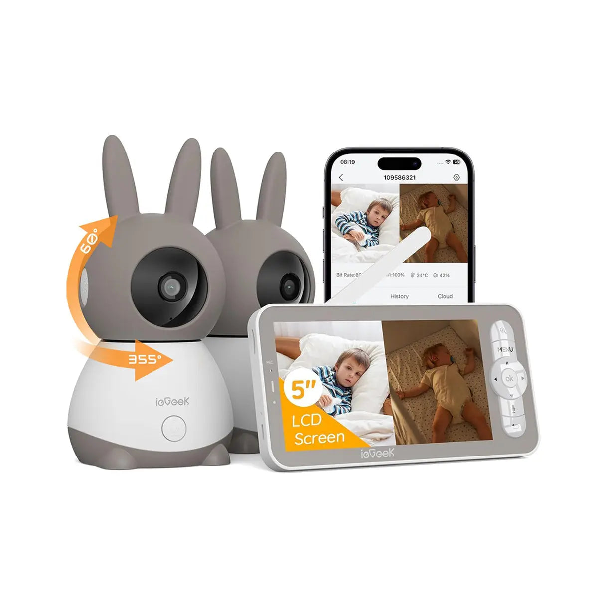 Caméra Bébé ieGeek 2K – Double Caméra