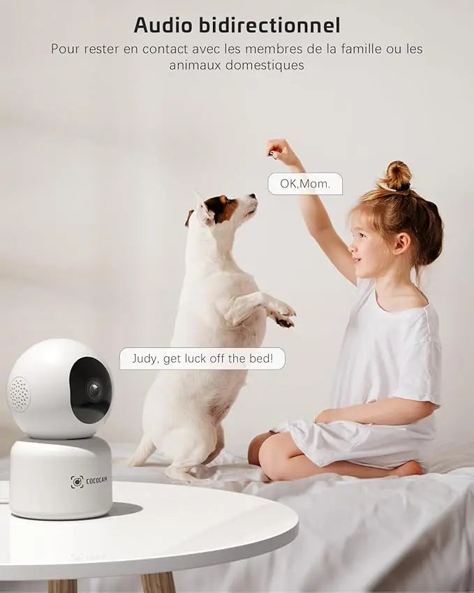 Caméra Connectée Téléphone Suivi Automatique Audio Bidirectionnel - vue arrière