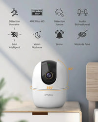 Caméra Connectée au Téléphone Imou 2K – PTZ 360° - vue détaillée
