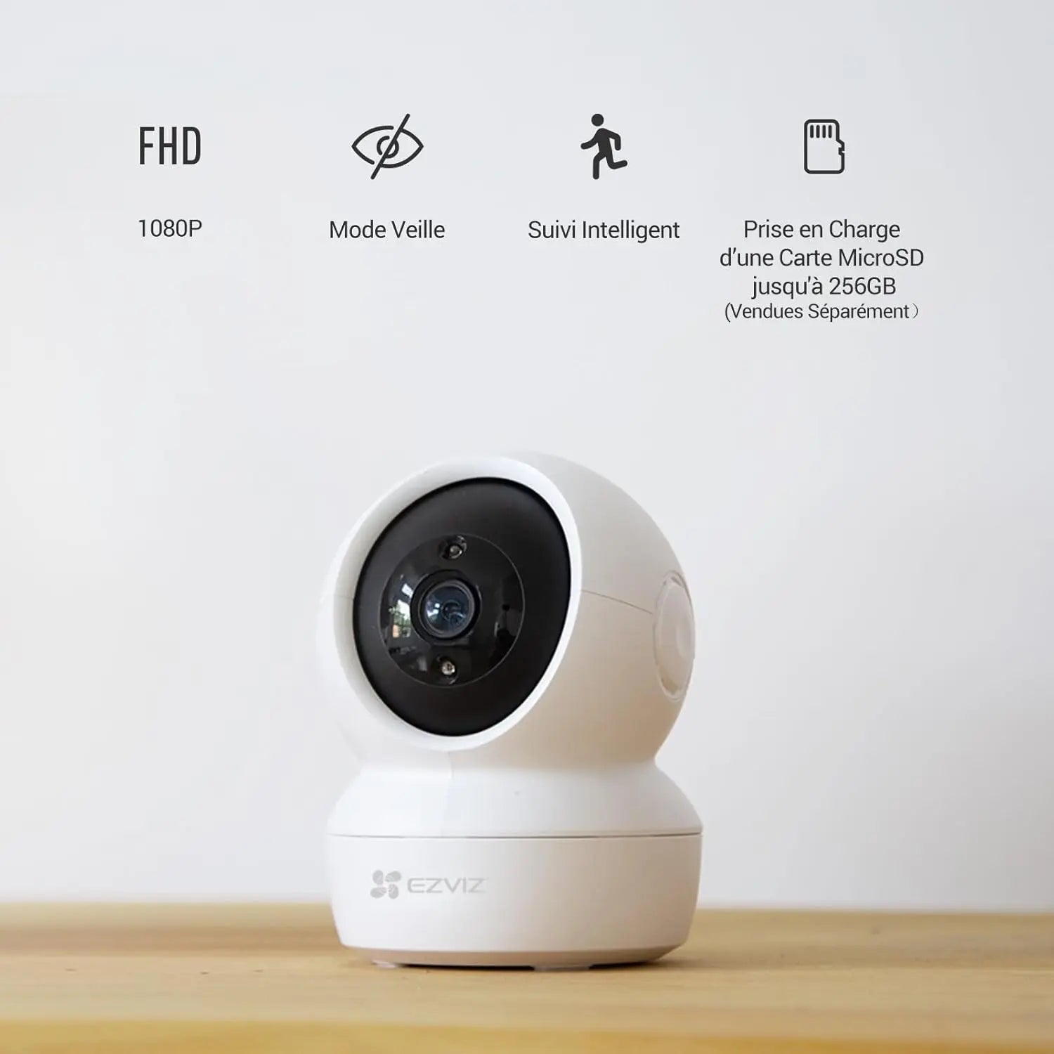 Caméra Intérieure EZVIZ H7c Dual – Blanc - vue détaillée