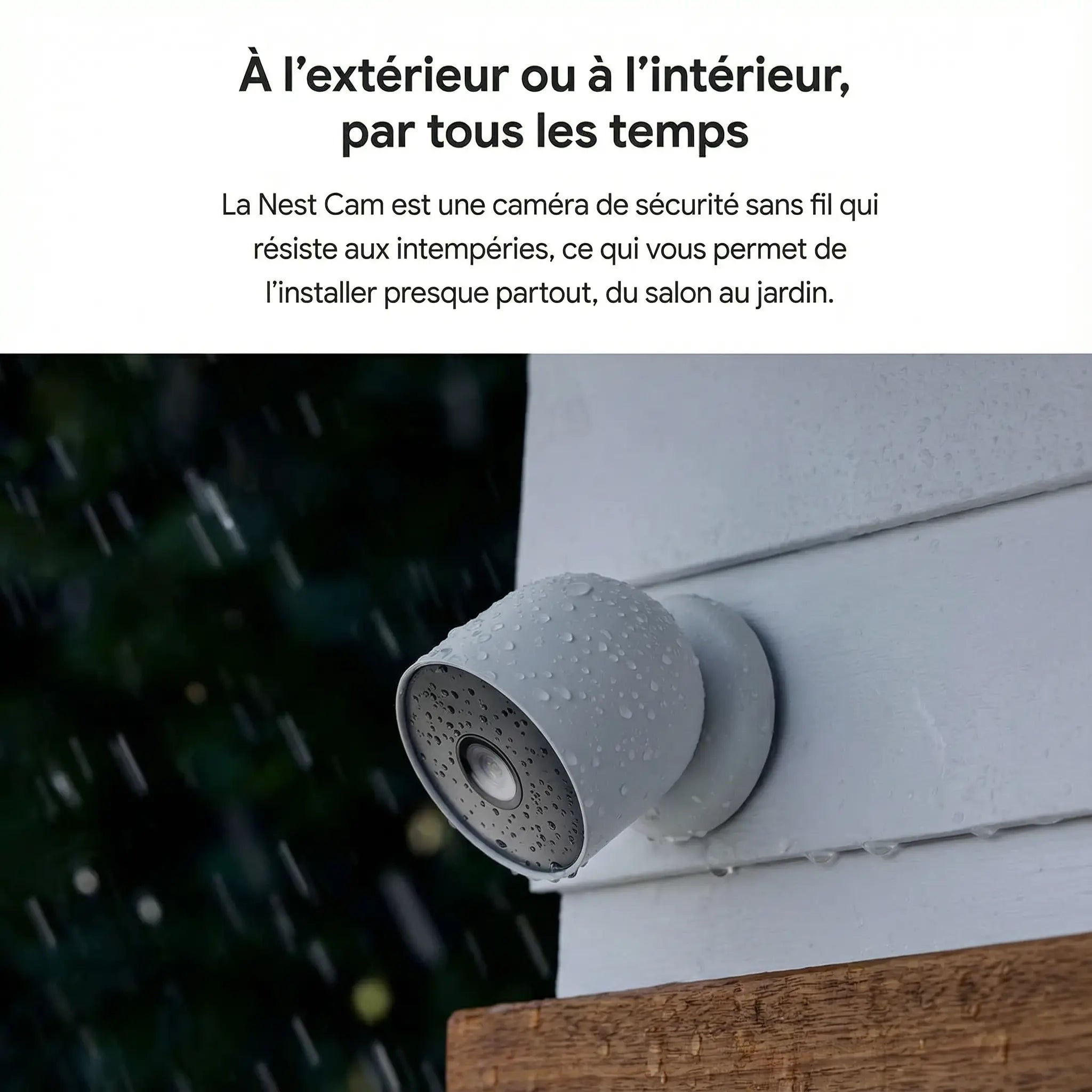 Caméra Extérieure Sans Fil Bluetooth Google Nest Cam Blanc Neige - vue détaillée