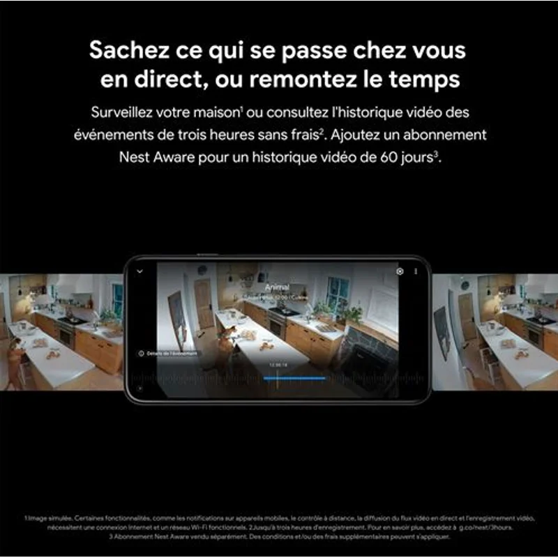 Caméra Extérieure Sans Fil Bluetooth Google Nest Cam Blanc Neige - vue arrière