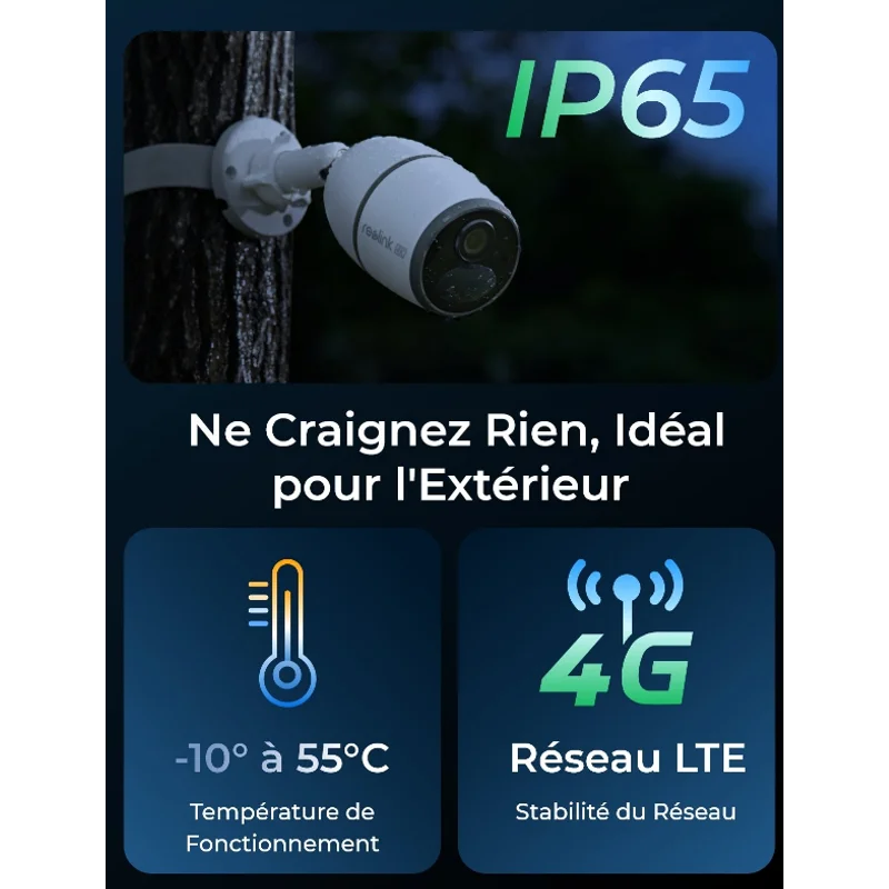 Caméra Extérieure Sans Fil 4K – Reolink Go Ultra 4G LTE - vue détaillée