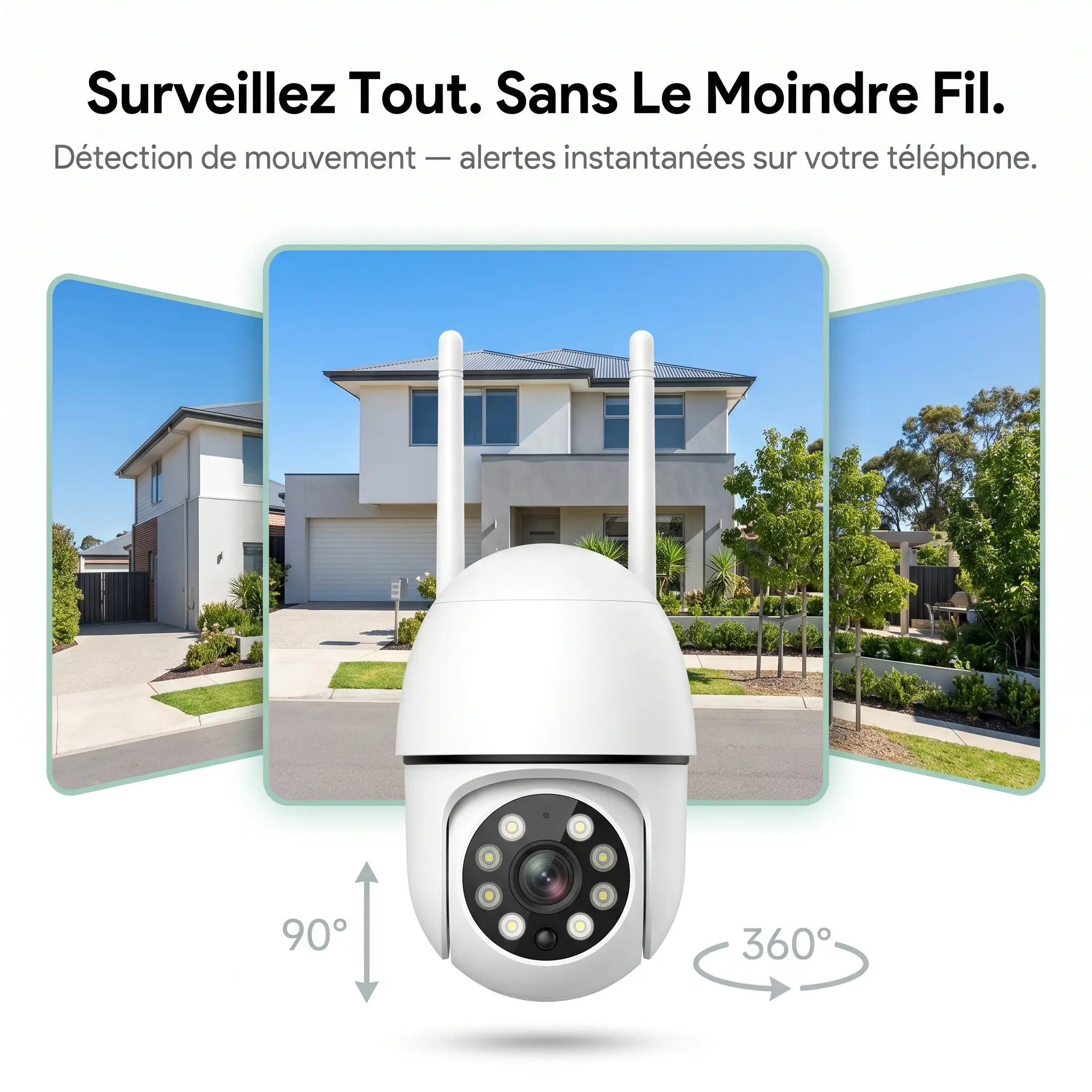 Caméra Extérieure Sans Fil avec Détection de Mouvement - vue détaillée