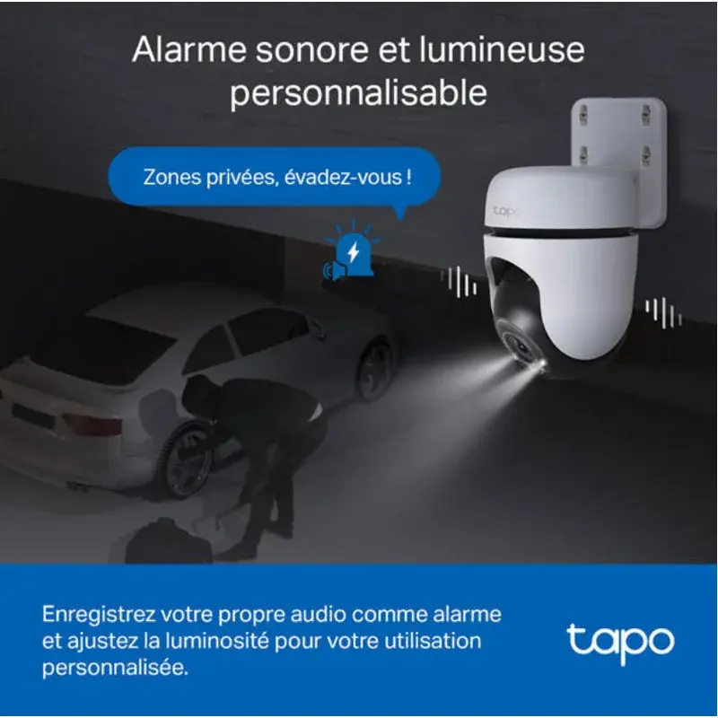 Caméra Filaire Extérieure Tapo Full HD - vue arrière