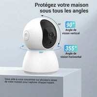 Caméra Intérieure WiFi TALLPOWER C23 – 360° Suivi Auto - vue arrière