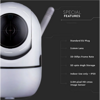 Caméra Intérieure WiFi 1080p 2MP – PTZ & Vision Nocturne - vue arrière
