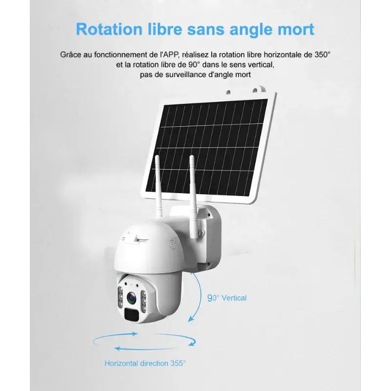 Caméra Solaire 4G Motorisée Full HD – Vision 92° - vue arrière
