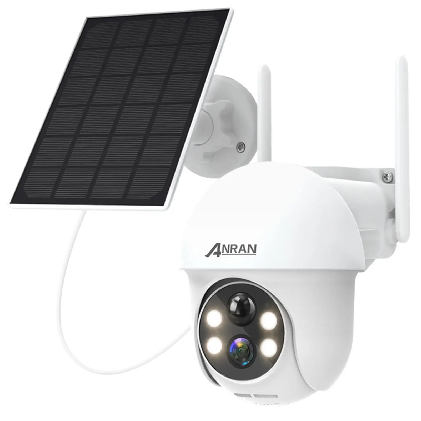 Caméra Solaire à Batterie ANRAN 3MP 2K Sans Fil Blanc