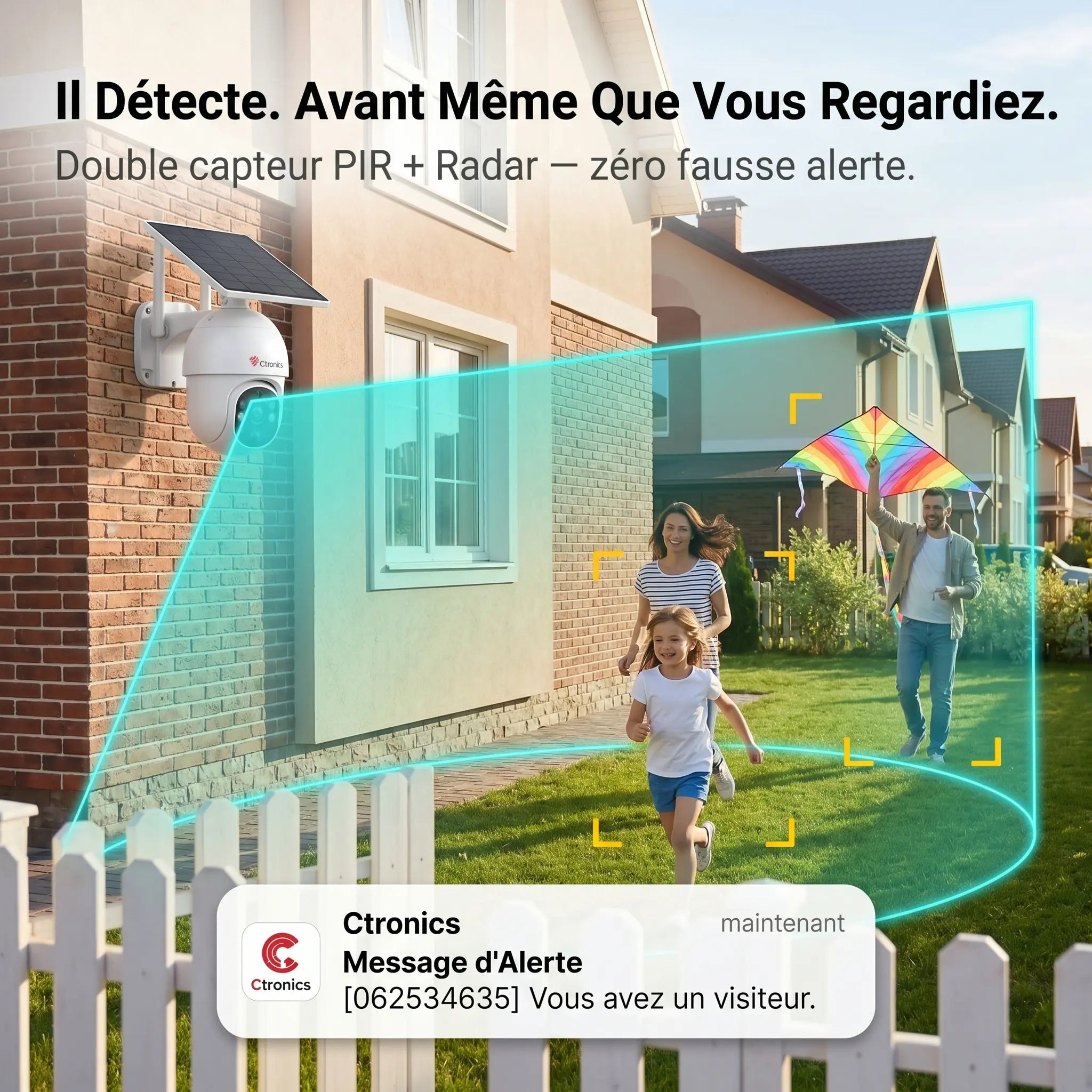 Caméra Solaire WiFi Extérieure - en situation