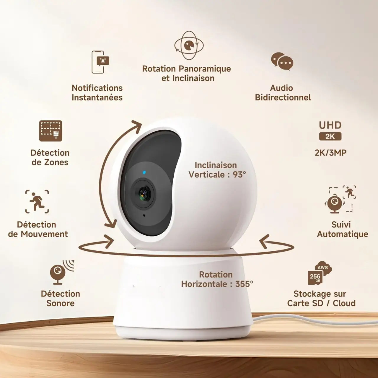 Caméra de surveillance sans fil XIAOMI 3MP Smart
