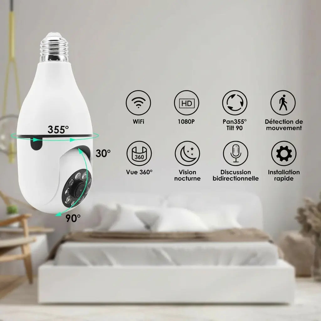 Caméra Wi-Fi extérieure 360 degrés - vue détaillée