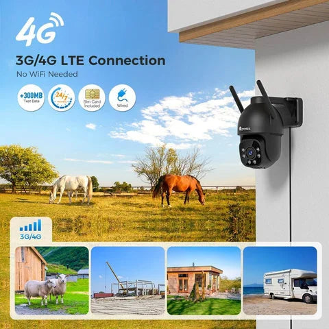 Caméra Connectée au Téléphone Ctronics Extérieure avec Carte SIM - vue détaillée
