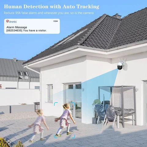 Caméra Connectée au Téléphone Ctronics 5MP WiFi Extérieure PTZ - vue détaillée